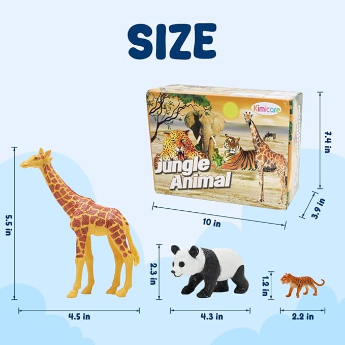 24Pcs Safari & Zoo Animals Figures, Realistic Plastic Animal Toys Set for Kids 1 2 3, Lion, Elephant, Perfect for Play, Education, Baby Shower Decor,Party Supplies Cake Topper