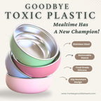 Monkey Proof™ Non-Toxic Stainless Steel Child Bowl 5” with Non-Slip Silicone Shell, (Set of 4 bowls) Unbreakable, Mess Free Feeding for Babies, Toddlers, Kids, BPA free (Mauve)