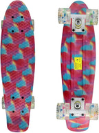 Skateboards Complete 22 Inch Mini Cruiser Retro Skateboard for Kids Boys Youths Beginners