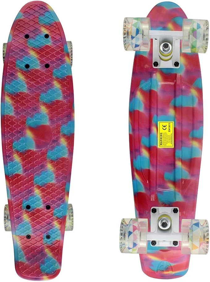 Skateboards Complete 22 Inch Mini Cruiser Retro Skateboard for Kids Boys Youths Beginners