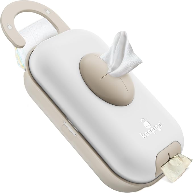 Diaper Bag Wipe Dispenser | 3-in-1 Portable Diaper Caddy Organizer, Baby Wipe Holder with Disposable Bags | Baby Essentials for Newborns, Toddlers, Travel & Baby Shower Gifts