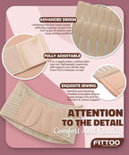 FITTOO Maternity Belt Back Support Belly Band Pregnancy Belt Support Brace Abdominal Binder Waist Support Beige L
