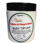 Tallow & Magnesium Body butter - Grass Fed and Finished beef tallow Magnesium Cream- Handmade tallow moisturizer for Cracked, Dry, Itchy skin- dry skin body care (LAVENDER VANILLA)