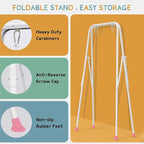 2 in 1 Baby Jumper with Toddler Swing, Baby Jumpers and Bouncers,Indoor Outdoor Toddler Swing Set（Pink）