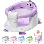 TPN Baby Bath Seat for Babies 6 Months & Up, Non-Slip Toddler Bath Seat with 5 PCS Waterproof Emoji Stickers, Portable Infant Bath Seat for Baby(Lavender)