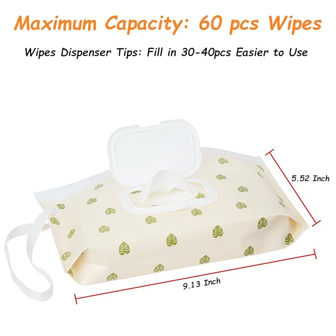 4 Pack Wipes Dispenser, ON The GO, Seposeve Portable Baby Wipe Case, Refillable Baby Wipes Container, Wipe Holder, Keeps Wipes Fresh, Reusable Wet Wipe Pouch for Outdoor Outing, Camping, Hiking.