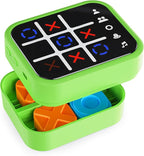 Rechargeable Tic Tac Toe Game Box with 5 Fun Brain Memory Games, Electronic Touchscreen Handheld Game, Portable Digital Puzzle Board Travel Toy, Gifts Choice for Kids and Adults (Green)