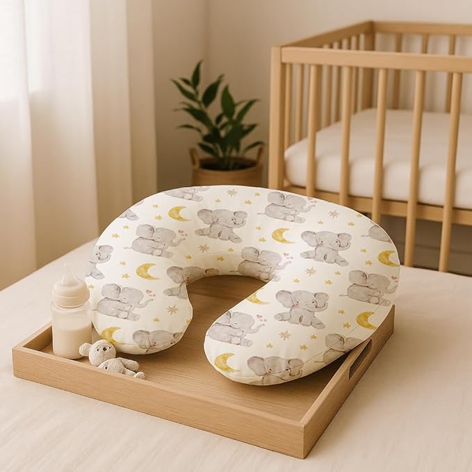 Nursing Pillow Covers 2 Pack, Breastfeeding Pillow Slipcovers Soft and Stretchy, Nursing Covers for Baby Girls Boys Newborn