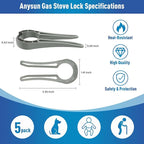 Gas Stove Knob Lock, Baby Proof Oven Knobs Covers Lock for Child Safety (5 Pack) Grey