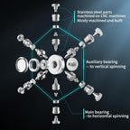 Metal Fidget Spinner Toy Stainless Steel, Horizontal and Vertical Can Rotate Spins, Precision Durable Bearing High Speed Spin 3-4 Min, EDC Focus Anxiety Stress Relief for Adults