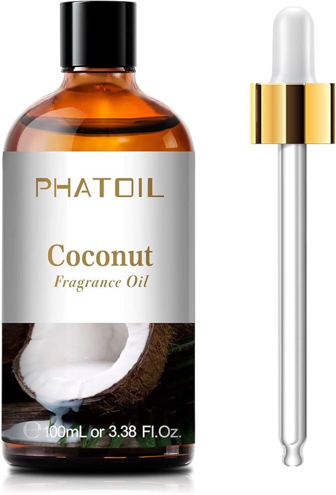 PHATOIL 3.38FL.OZ Coconut Fragrance Oils for Aromatherapy, Essential Oils for Diffusers for Home, Perfect for Diffuser, Yoga, Skin Care, DIY Candle and Soap Making - 100ml
