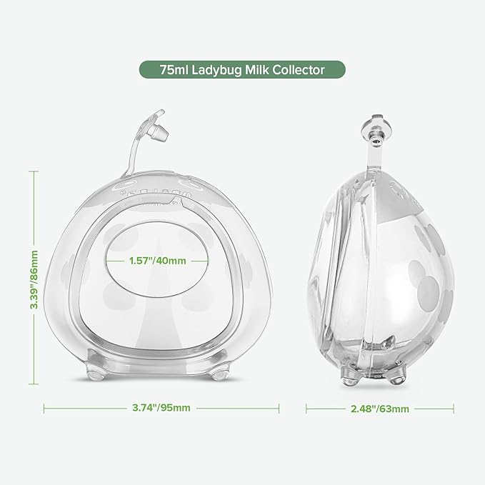 haakaa Ladybug Breast Milk Collector - Soft Breast Shells | Wearable Nursing Cups | Breastmilk Saver| Letdown Catcher for Pumping,Breastfeeding Moms,Protect Sore Nipples-2.5 oz/75 ml,2pcs
