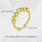 INFUSEU Funny Spinner Fidget Rings for Women Girls Anti Anxiety Stress Worry, Adjustable Size