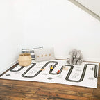 Baby Care Play Mat (Medium, Nordic Trails - Tribal) 73’’ x 49’’ Original One-Piece Reversible Rollable Waterproof Firm PVC Play Mat for Infants, Babies, Toddler, and Kids