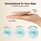 Organic Breast Pads - 14 Viscose Derived from Bamboo Washable Pads + Wash Bag, 3-Layers Breastfeeding Nipple Pad for Maternity, Reusable Nipplecovers for Breast Feeding(Pastel Touch Lite, L 4.8")