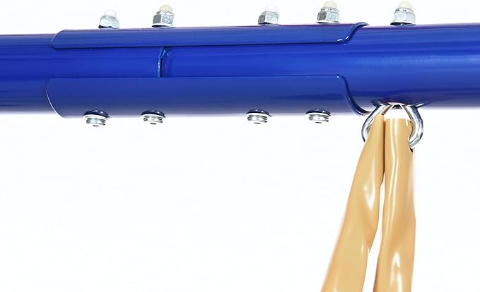 Outsunny Swing Set for Backyard, 5 in 1 Heavy-Duty A-Frame Stand Outdoor Playset for Kids with 29.5" Saucer Swing, Slide, Seesaw, Glider, Swing Seat, Blue