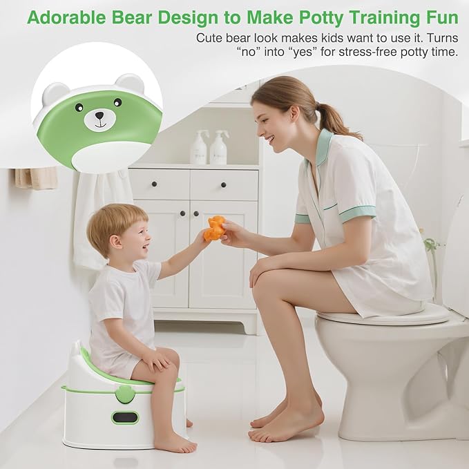 3-in-1 Toddler Potty Training Toilet for Boys & Girls - Convertible Potty Chair with Step Stool for Toddlers 1-3, Anti-Slip Design Toddler Toilet Seat - Removable & Easy to Clean