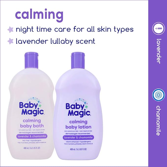 Baby Magic Calming Baby Bath |9oz | Lavender & Chamomile | Tear-Free, Free of Parabens, Phthalates, Sulfates and Dyes