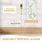 Personalized Name Growth Chart for Wall, Eucalyptus Leaves Canvas Height Chart for Kids Baby Child Toddler Boys Girls, Canvas&Wood Growth Chart for Wall Room Nursery Decor,Easy Care