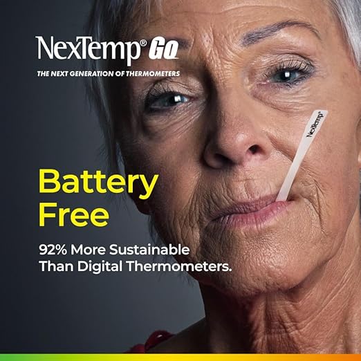 NexTemp® Go - Ready When You are - Single-Use Disposable Thermometers - Results in Seconds, for Work, Home, & Travel (12-Pack (Farenheit))