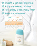 Baby Easy Wash Sun Lotion SPF 30 & Soothing Water Gel Cream - Korean Zinc Oxide Mineral Sunscreen & Cooling Moisturizer - Vegan Hypoallergenic for Ages 0-3, Lotion 2.11oz & Gel Cream 3.38oz