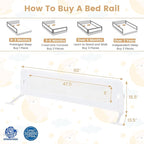 HONEY JOY 2 Pack Bed Rails for Toddlers, 60-Inch Extra Long, Foldable Portable Swing Down Safety Bed Guard Rail, Toddler Bed Rails for Crib, King Queen Full Twin Size Bed Mattress (White)