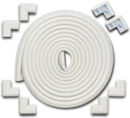 Roving Cove HeftyFit Edge Corner Protector Baby Proofing (Large 18ft Edge 8 Corners), Heavy-Duty, Soft NBR Rubber Foam, Furniture Fireplace Safety Bumper Guard, 3M Adhesive, Oyster White (Off White)