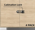 4 Pack Child Proof Sliding Cabinet Door Code Locks Baby Safety Cupboard Locks Adjustable U Shaped Cabinet Latches for Knob Handle Drawers Closet (4 PCS, Grey)
