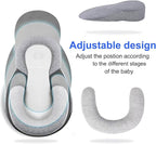 Baby Wedge Pillow for Newborn, Baby Lounger Pillow, Acid Reflux Breastfeeding Pillow for Reducing Spit-Up, with Safety Strap
