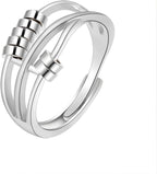 INFUSEU Funny Spinner Fidget Rings for Women Girls Anti Anxiety Stress Worry, Adjustable Size