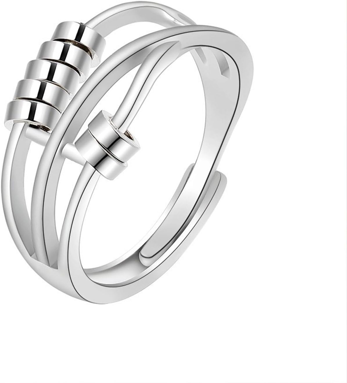 INFUSEU Funny Spinner Fidget Rings for Women Girls Anti Anxiety Stress Worry, Adjustable Size