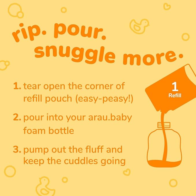 Arau Baby Foam Body Soap, Citrus Scent Refill, Natural Plant Based Foaming Body Wash for Babies, Infants and Toddlers, Gentle on Sensitive Skin, No Artificial Fragrance or Additives, 15.21 Fl Oz