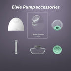 Elvie Pump Breast Shield - 24mm | 2 Pack Nipple Shield Flange for Pumping Breast Milk | Breast Feeding Essentials for Electric Breast Pumps | BPA Free Breast Shells | Breast Pump Bra Compatible