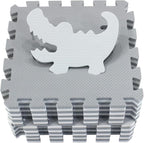 qqpp EVA 18 Tiles Baby Play Mat for Playing, Interlocking Foam Floor Mats for Tummy Time & Crawling, Flooring Tiles with Animals Puzzle for Kids. QP-51(AL) b18N