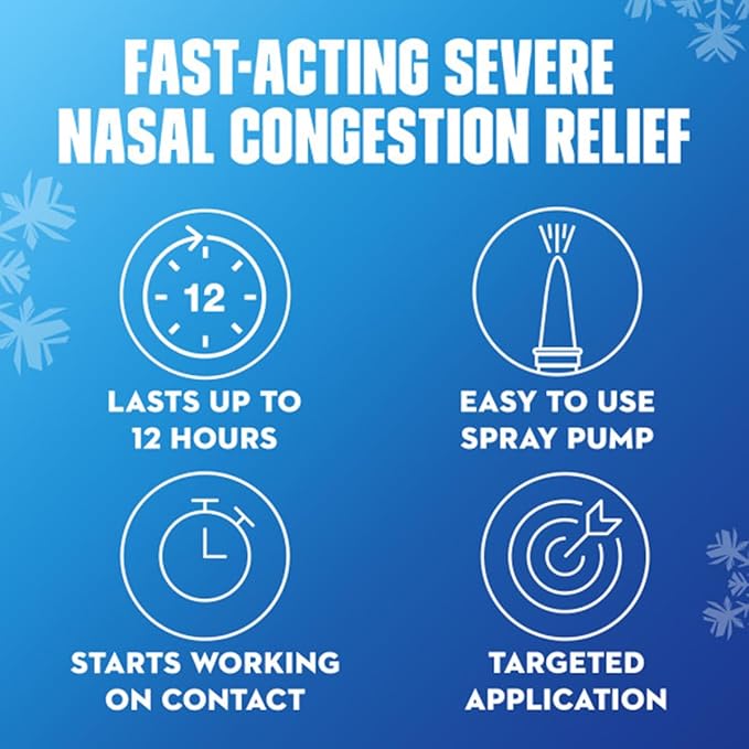 Mucinex Nasal Decongestant Spray, Sinus-Max Severe Nasal Congestion Relief Clear & Cool Nasal Spray, Lasts 12 Hours, Fast Acting, Cooling Menthol Flavor, Packaging May Vary, 0.75 Fl Oz (Pack of 6