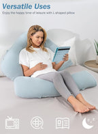 INSEN Pregnancy Pillow for Sleeping,Maternity Body Pillow for Pregnancy Women,Pregnancy Support Pillow for Back, Hip Pain, Green