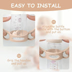 Silicone Baby Bottle Handles, 2PCS Pink/White Easy Grip Handles for Wide-Neck Bottles, BPA-Free, Dishwasher Safe