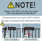 Extra Wide Black Baby Gate 38.5-43.5 Inch Walk Through Pressure Mounted Safety Gate No Drill Tension Metal Gate for Dog Cat and Infant Toddler