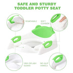 Potty Training Seat with Step Stool Ladder, SKYROKU Potty Training Toilet for Kids Boys Girls Toddlers - Comfortable Safe Potty Seat with Anti-Slip Pads Ladder Green