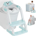 Potty Training Seat with Step Stool Ladder, Potty Training Toilet Seat with Soft Seat Splash Guard, Adjustable Height, 2 in 1 Potty Seats for Toddlers Kids Boys Girls