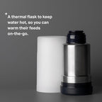 Tommee Tippee Portable Travel Baby Bottle and Food Warmer, Thermal Insulation, Stainless-Steel Flask with Leak-Proof Lid