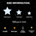 Glow in The Dark Stars for Ceiling, Luminous Wall Sticker, Kids Bedroom Wall Decal, Sticky Fluorescence Star, Gift for Boys and Girls (Blue)