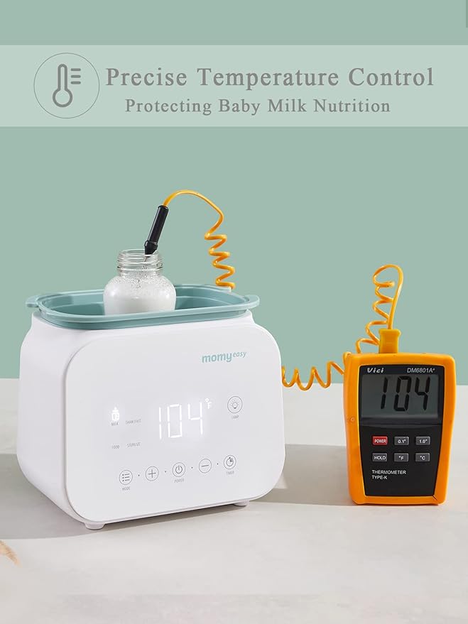 MOMYEASY Bottle Warmer, Fast Baby Bottle Warmer for Breastmilk Formula, 7-in-1 Food Heater&Breast Milk Defrost with LCD Display, Baby Formula Warmer for All Bottles with 24H Temperature Control