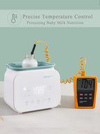 MOMYEASY Bottle Warmer, Fast Baby Bottle Warmer for Breastmilk Formula, 7-in-1 Food Heater&Breast Milk Defrost with LCD Display, Baby Formula Warmer for All Bottles with 24H Temperature Control