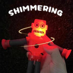 Pop Tubes LED Robot 4 Pcs Light Up Fidget Tubes Sensory Toys Robot Telescopic Suction Cup, Toddler Autism Stress Relief Stocking Stuffers Halloween Party Favors Travel Toys for Kids