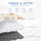 Boho Rainbow Baby Play Mat 71" X 59" Playpen Mat Thicken One-Piece Crawling Mat Non-Slip Cushioned Baby Floor Mat Letter Playmats for Babies Toddlers Infants Tummy Time Activity (71X59,Beige)