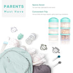 Termichy Stackable Formula Dispenser Portable Milk Powder Container, 2 Pack, Mint