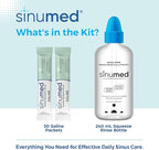 Sinus Rinse Kit, 30PK Nasal Rinse Packets with Saline, Squeeze Bottle, Alternative to Neti Pot, Helps with Allergy, Congestion, Cold Symptoms (30PK, Squeezable Bottle and Saline Only)