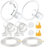 Maymom Breast Pump Kit Compatible with Medela Pump in Style Advanced Pump; 2xTwo-Piece 21mm Breastshield, 2 Valve, 4 Membrane, 2 Replacement Tubing; Replacement Part for Medela Shield, Medela Valve