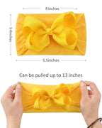 doboi 20pcs Baby Headbands and Hair Bows Set - 4 Inches Nylon Headbands with Bows for Newborns, Infants, Toddlers and Girls